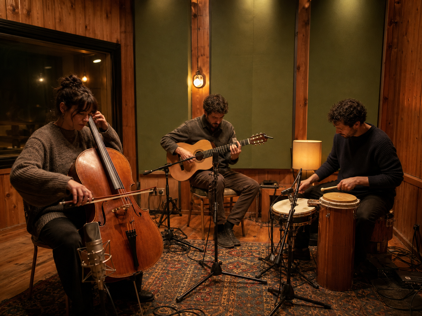 Ensemble acoustique en enregistrement